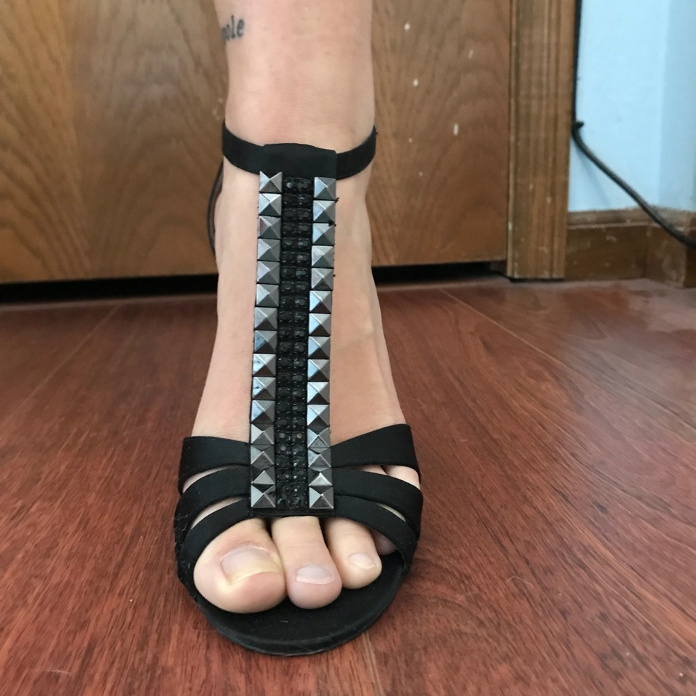 Nina Black Studded High Heels